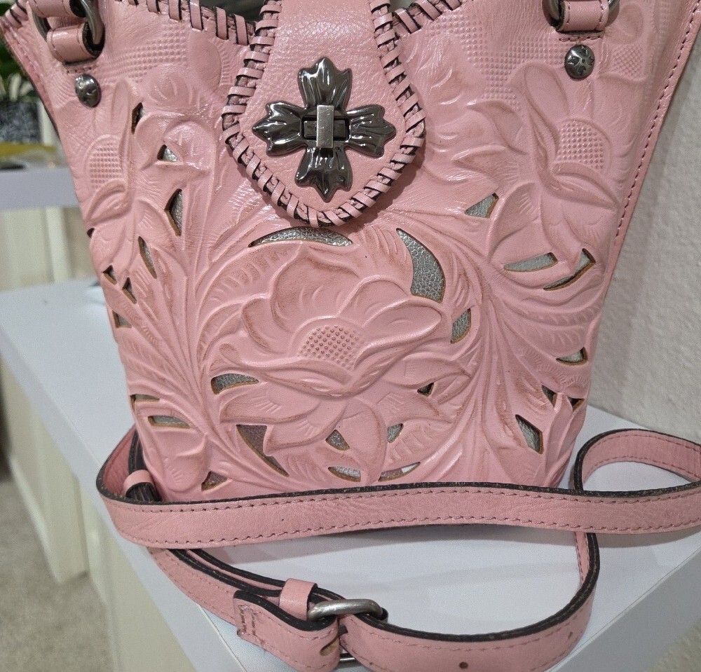 Patricia Nash Floral Cutout Top-Handle Bag in Pink - Picture 2 of 6